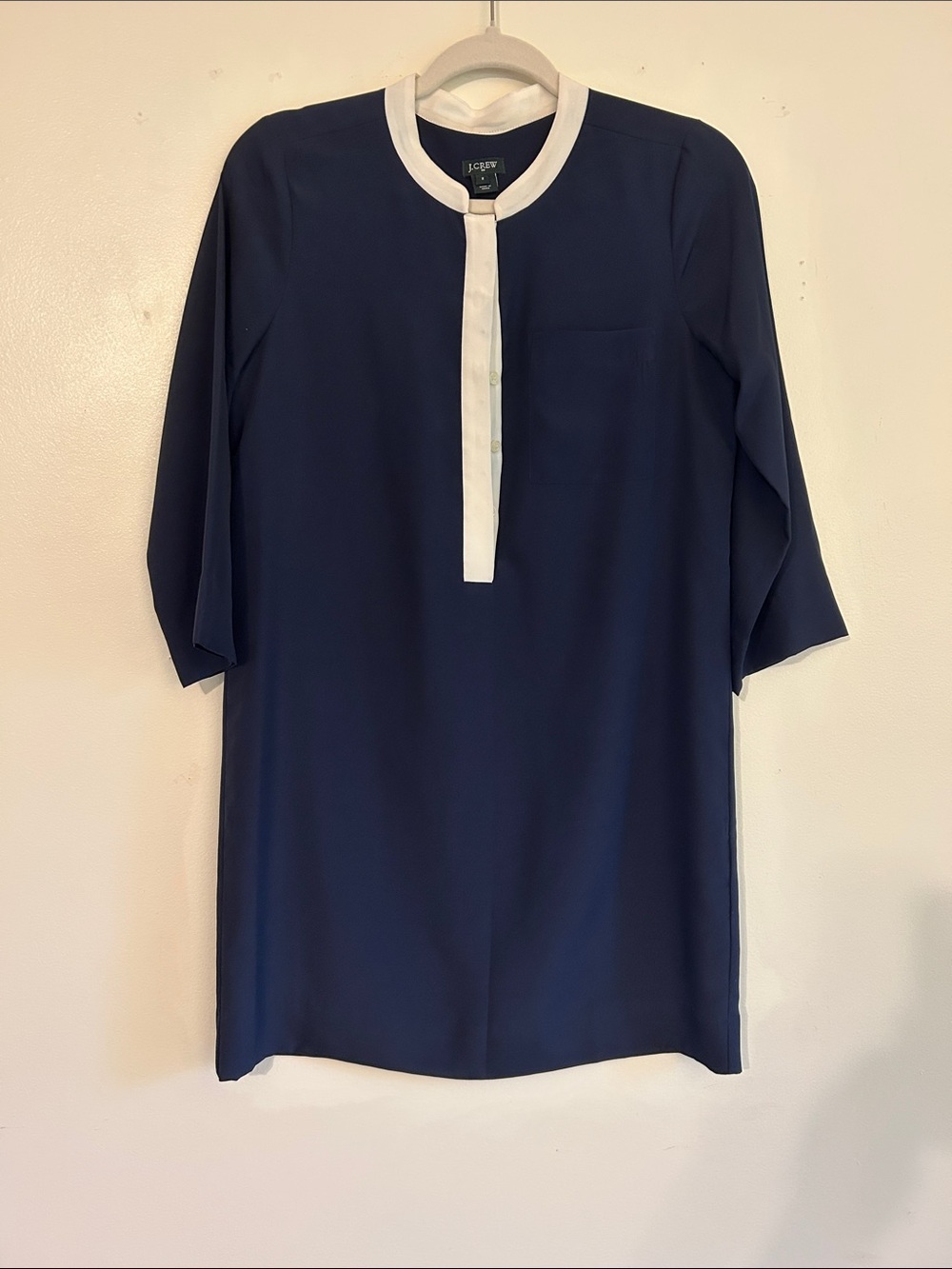 J. Crew Navy Dress with White Trim Size 2